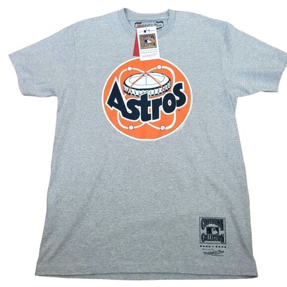 Houston Astros Mitchell Ness Cooperstown collection Astrodome Heather Gray Shirt - Picture 2 of 3